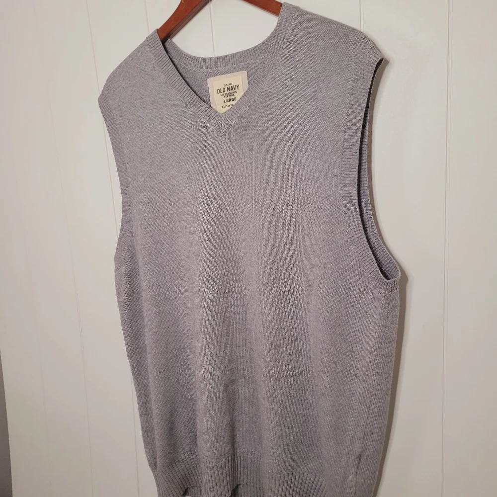 Old Navy Sweater Vest Mens Large Cashmere Blend Preppy Academia Fall Winter
